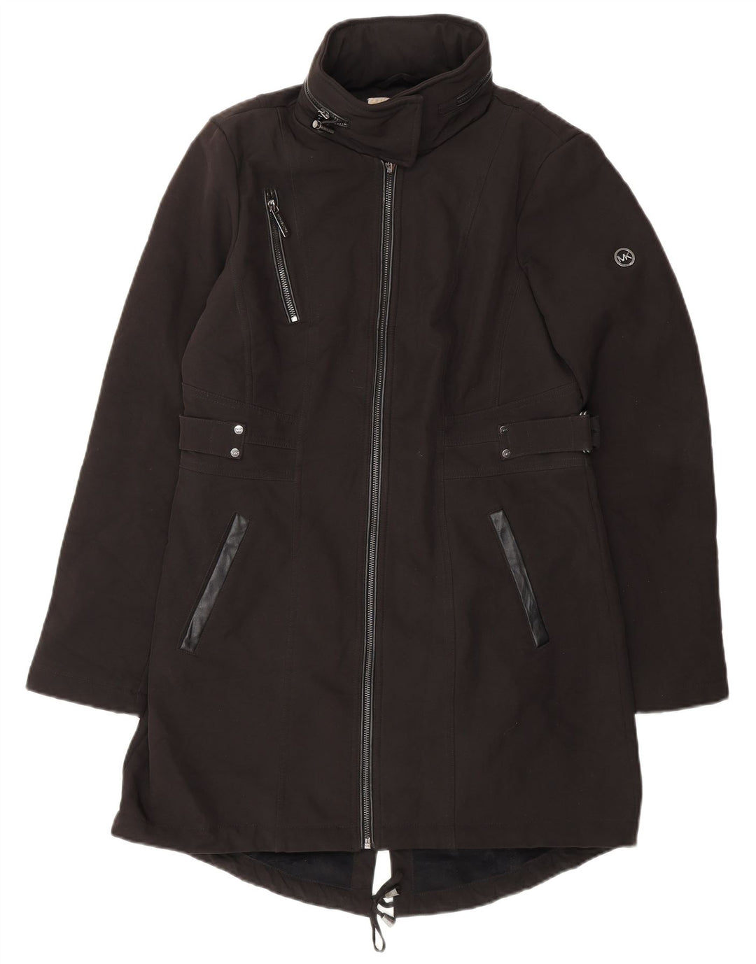 Michael Kors Dame Hooded Parka Jacket UK 10 Small Black Polyester
