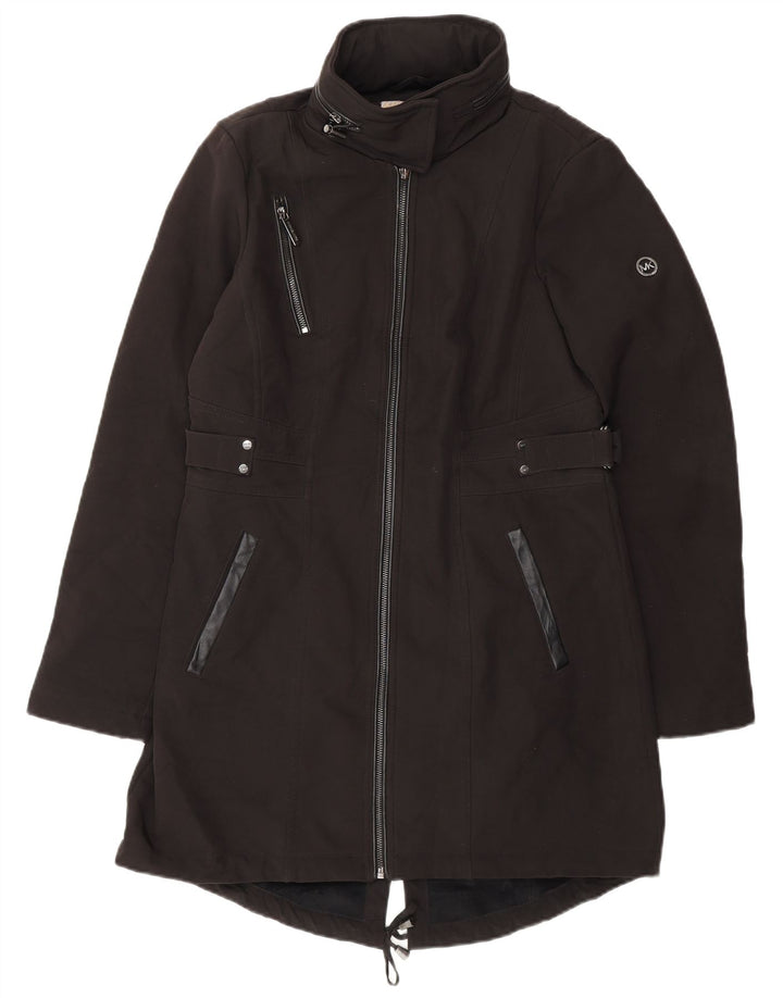Michael Kors Dame Hooded Parka Jacket UK 10 Small Black Polyester