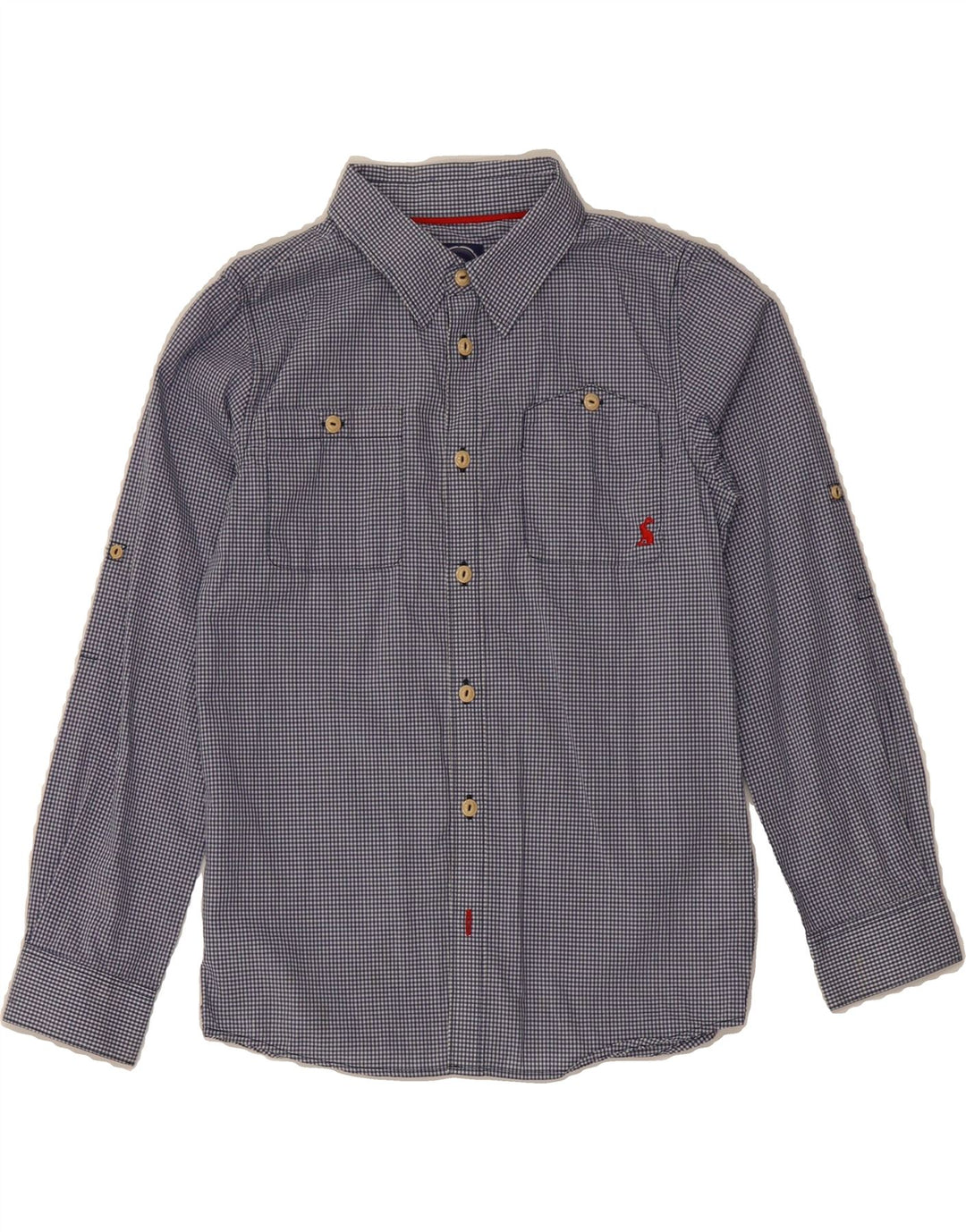 JOULES Boys Shirt 9-10 Years Navy Blue Gingham Cotton Vintage Joules and Second-Hand Joules from Messina Hembry 