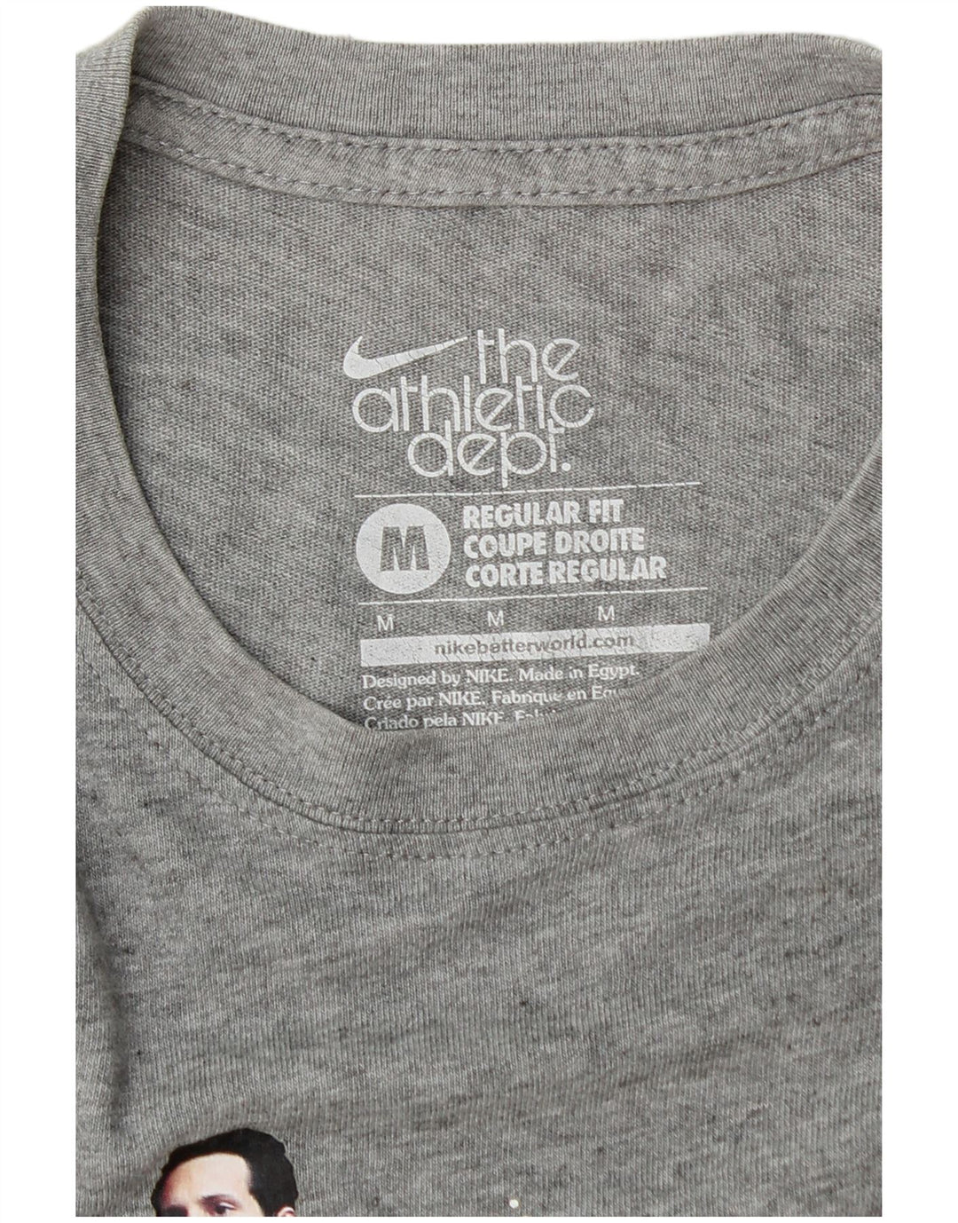 NIKE Herre Regular Fit grafisk T-shirt top mellemgrå