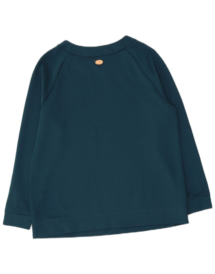 GATTINONI grafisk sweatshirt til kvinder UK 14 Stor blå polyester