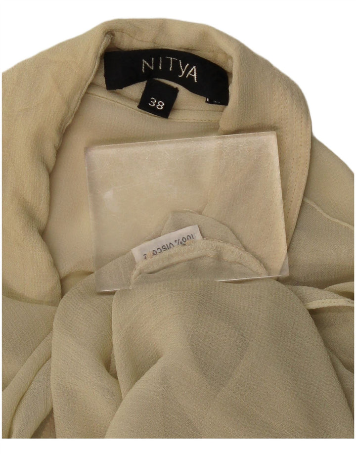 Nitya Dame Gennemsigtig Skjorte Bluse EU 38 Medium Beige Viscose