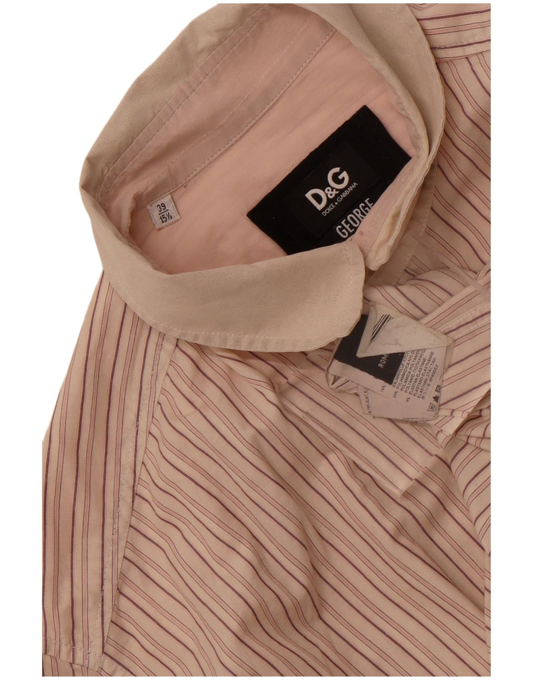 Dolce & Gabbana herre George skjorte str. 39 15 1/2 medium beige stribet