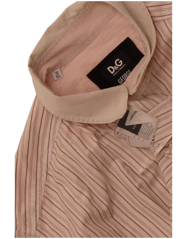 Dolce & Gabbana herre George skjorte str. 39 15 1/2 medium beige stribet