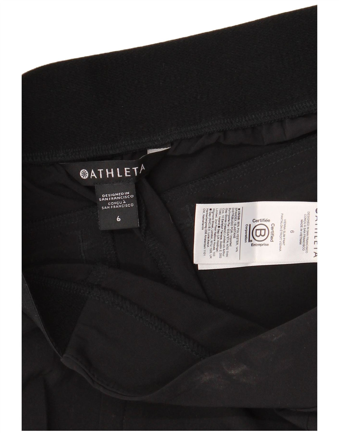 ATHLETA koniske chinobukser til kvinder US 6 Medium W30 L30 sort polyester