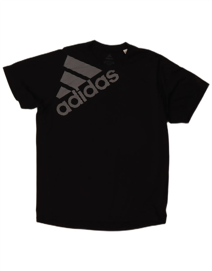 ADIDAS Herre Climalite grafisk T-shirt Top Stor sort polyester