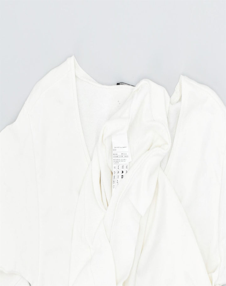 SISLEY Womens Jumper Dress UK 10 Small White Cotton | Vintage | Thrift | Second-Hand | Used Clothing | Messina Hembry 