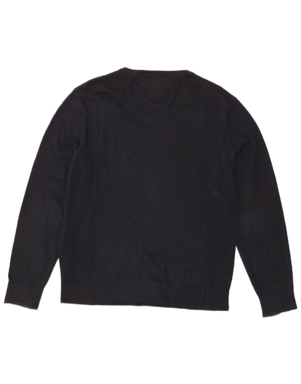 TOMMY HILFIGER Herre V-hals sweater XL marineblå bomuld