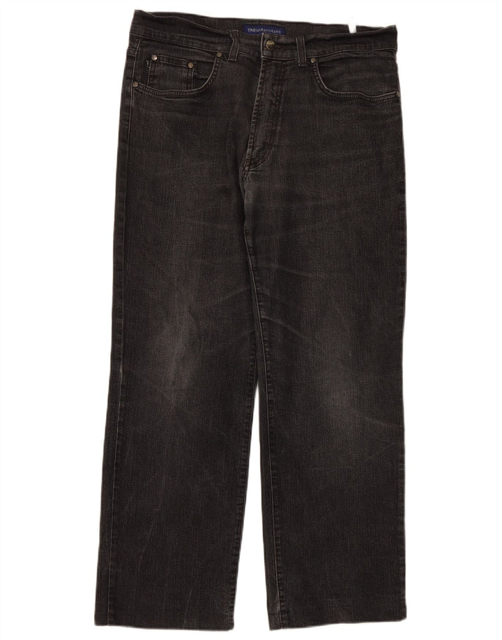 TRUSSARDI Mens Straight Jeans W36 L27 Black Cotton
