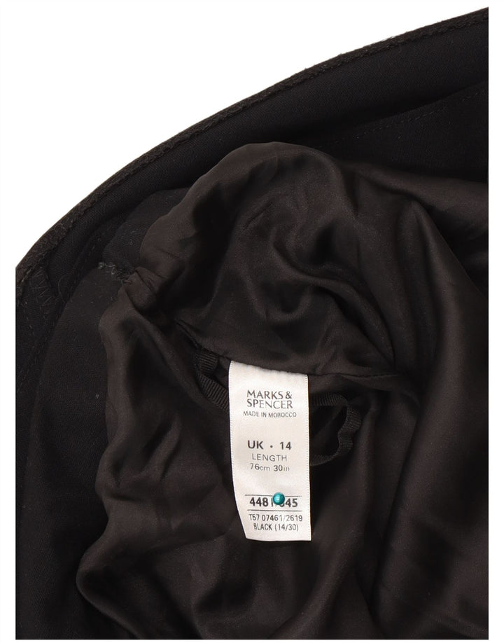 Marks & Spencer A-line nederdel til kvinder UK 14 Medium W30 Sort polyester