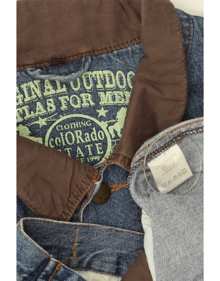 Atlas For Mænd Herre Denim Jacket UK 40 Large Blue Cotton