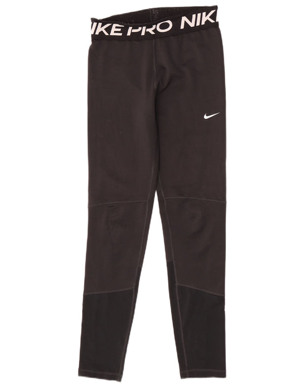 Nike piger Dri Fit grafiske leggings 13-14 år XL sort polyester