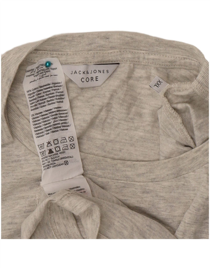 Jack & Jones Herre Grafisk T-Shirt Top 2XL Grå Bomuld