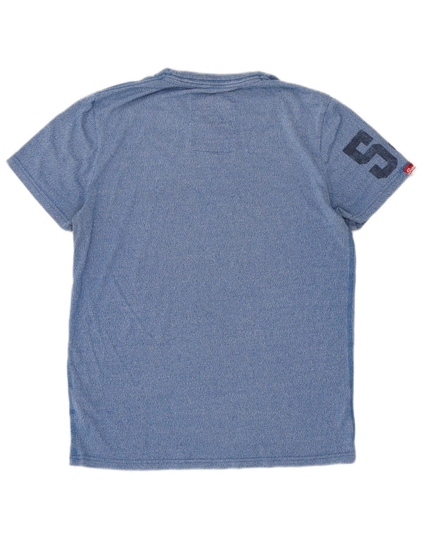 Superdry Grafisk T-shirt-top til mænd, stor blåflettet bomuld