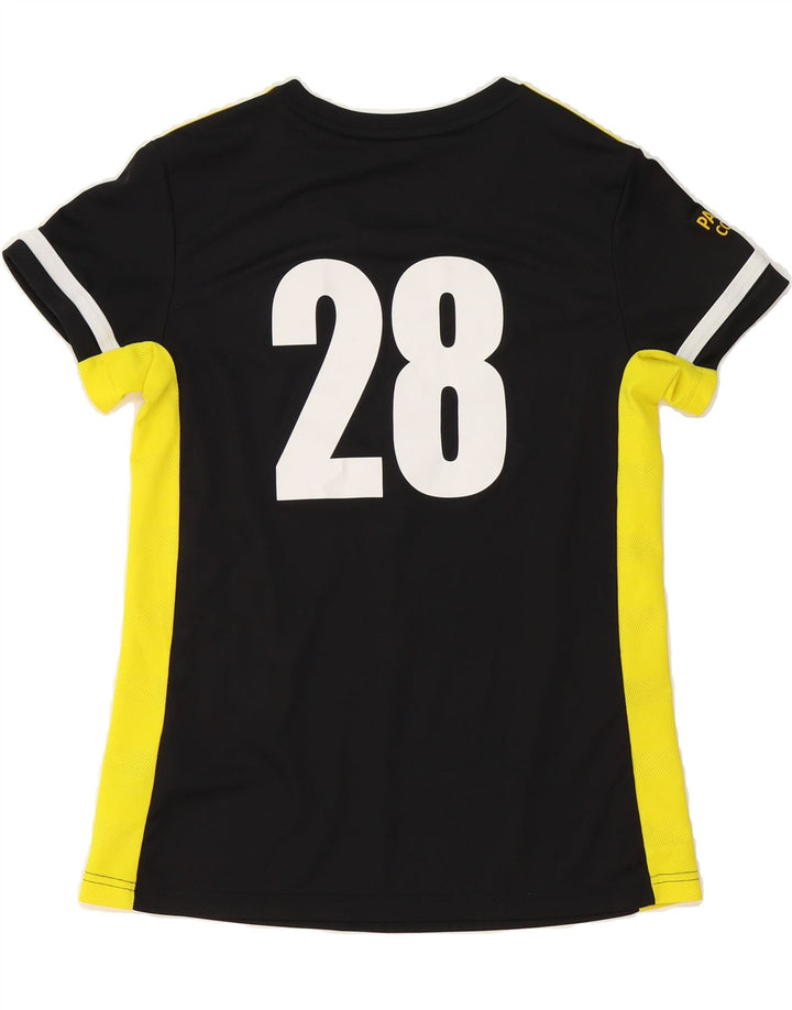 ADIDAS Womens Graphic T-Shirt Top UK 12/14 Medium Black Vintage Adidas and Second-Hand Adidas from Messina Hembry 