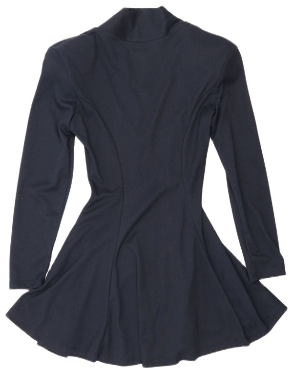 White Stuff Dame Langærmet A-Line Kjole UK 12 Medium Navy Blue