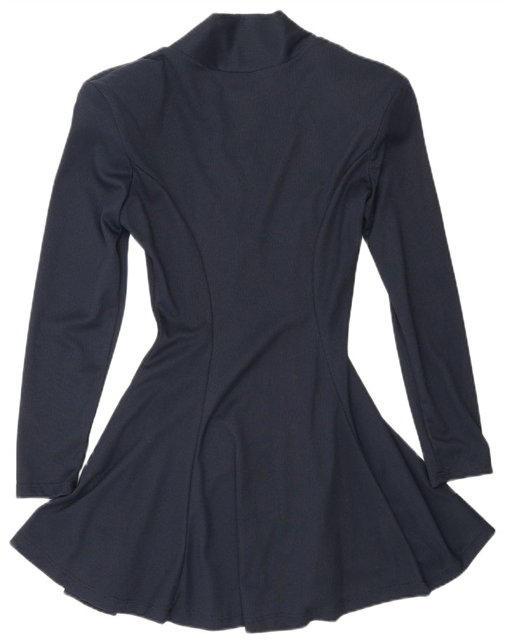 White Stuff Dame Langærmet A-Line Kjole UK 12 Medium Navy Blue