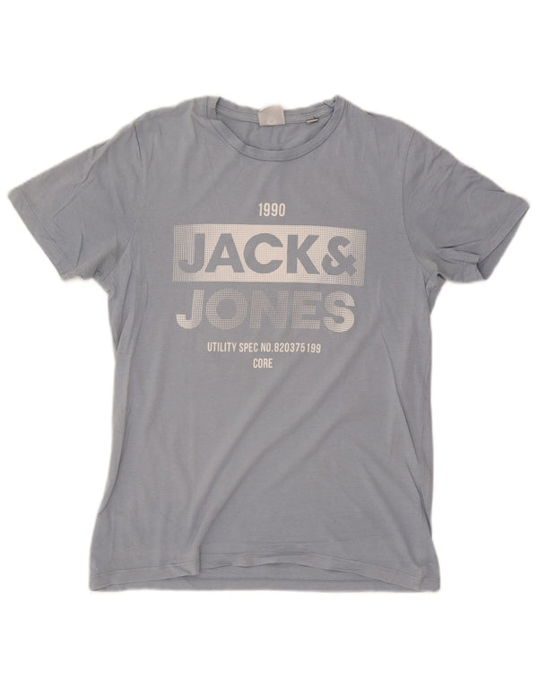Jack & Jones Herre grafisk T-shirt Top Medium Blue Bomuld