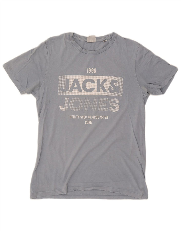 Jack & Jones Herre grafisk T-shirt Top Medium Blue Bomuld