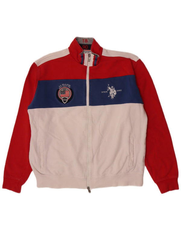 U.S. Polo Assn. Træningsdragt til mænd Topjakke 4XL Hvid Colourblock Bomuld