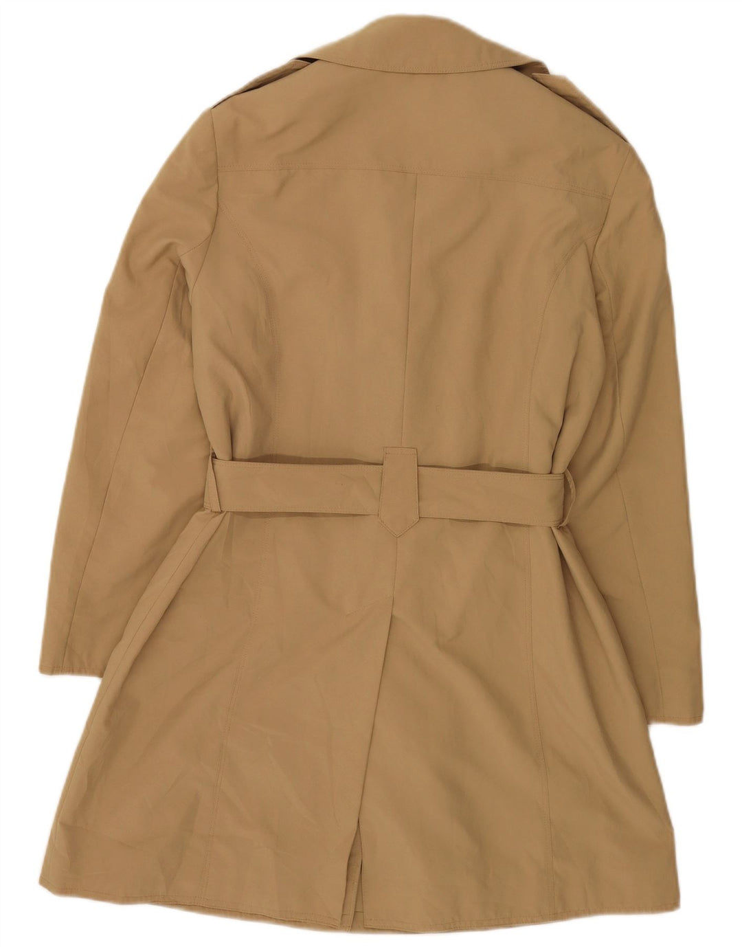 Marks & Spencer Womens Petite Trench Coat UK 12 Medium Khaki Polyester