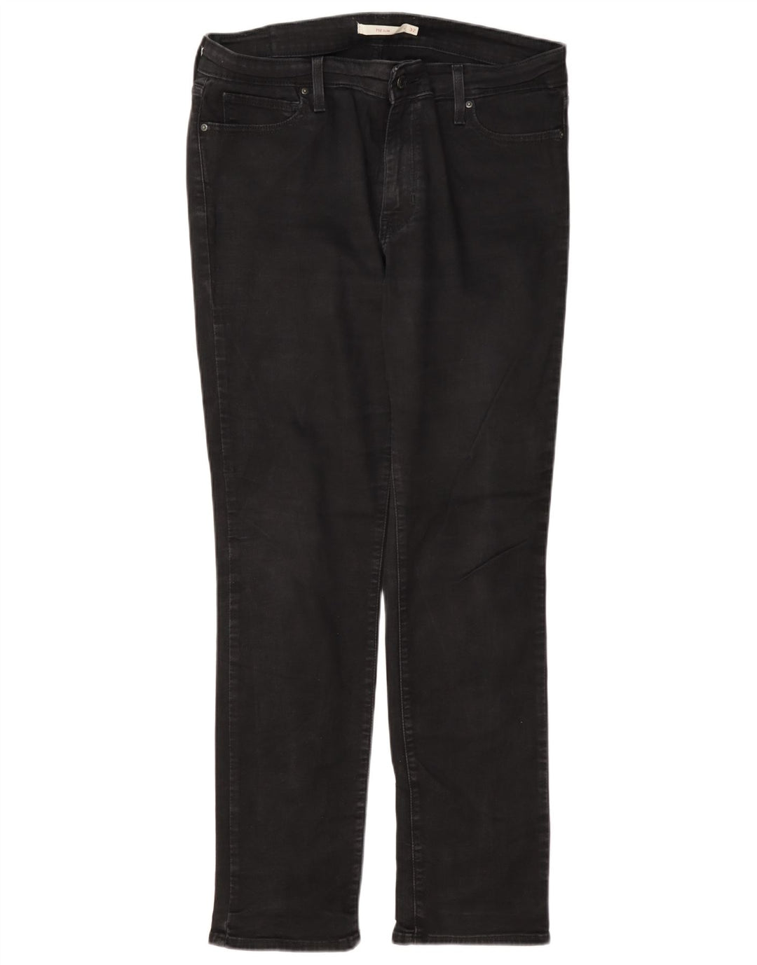 Levi's Dame 712 Slim Jeans W32 L32 Sort Bomuld