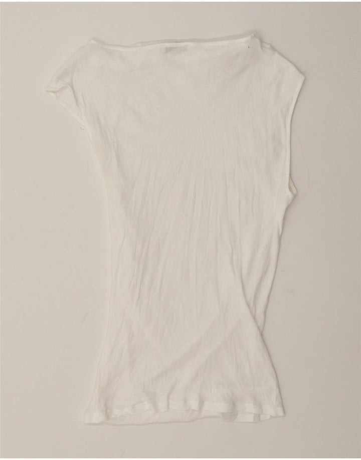 Zara Dame Bluse Top UK 10 Small White
