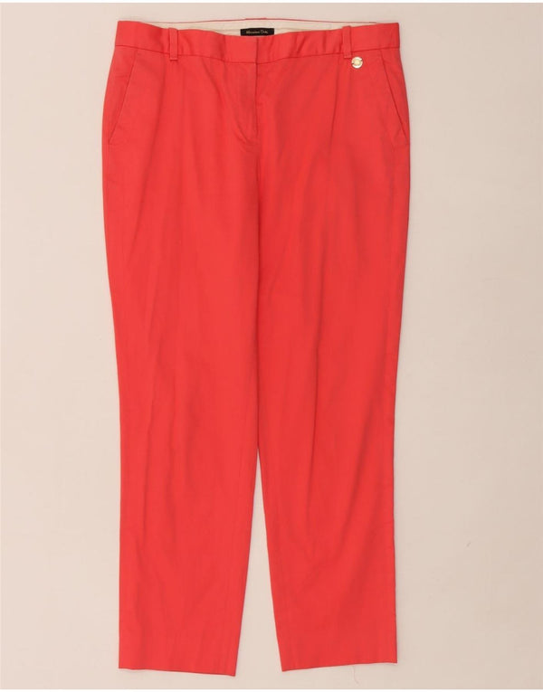 Massimo Dutti Womens Slim Chino Trousers EU 38 Small W28 L30 Red Cotton