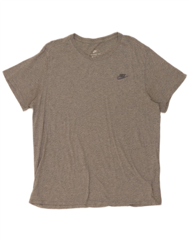 Nike T-shirt-top med atletisk snit til mænd XL Grå Flecked Bomuld