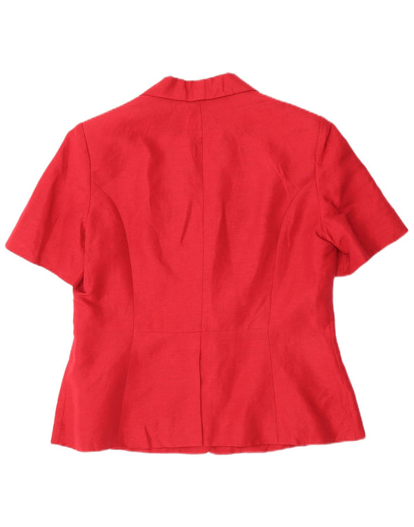 Cacharel Womens Short Sleeve 3 Button Blazer Jacket IT 44 Medium Red