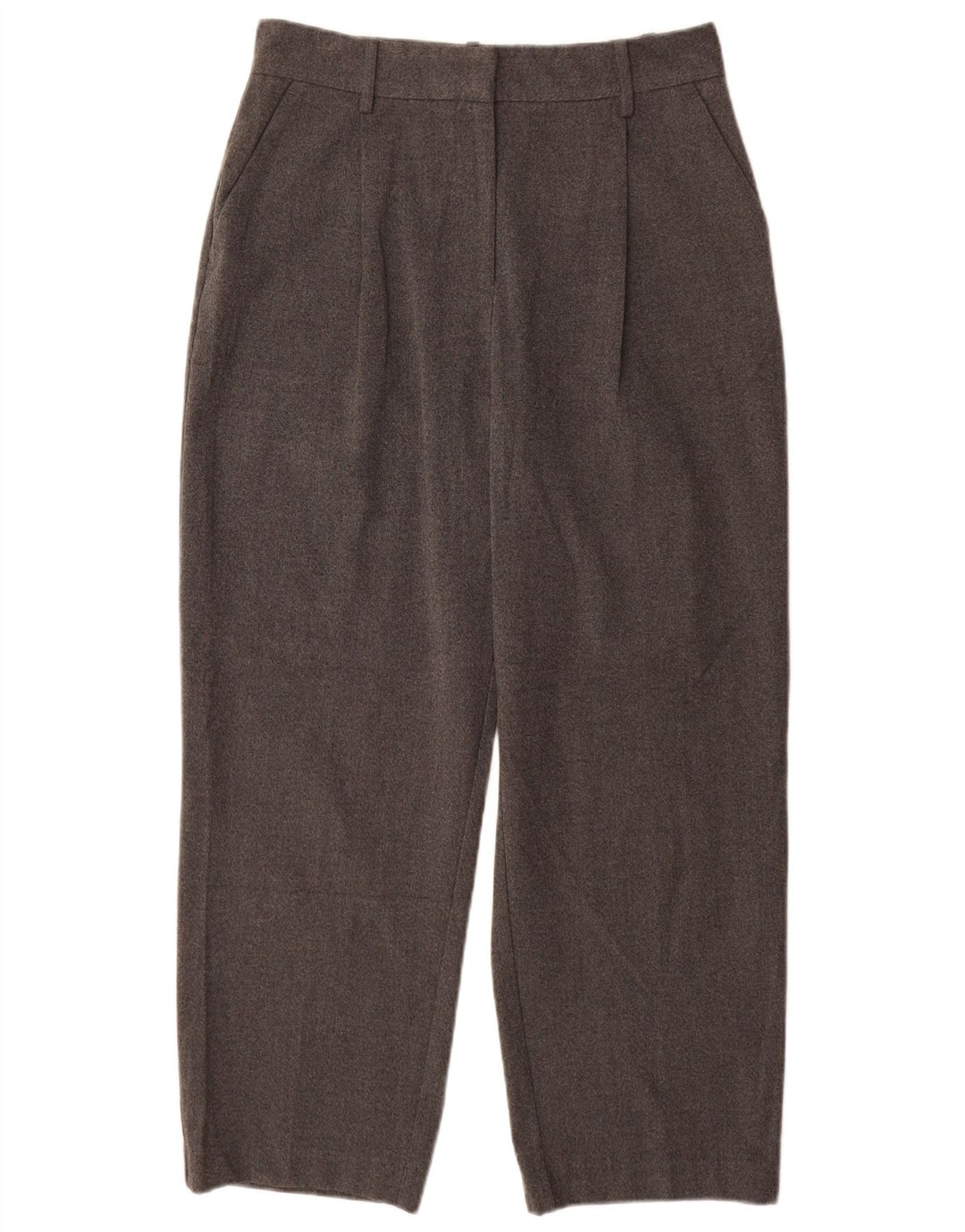 Zara kvinders højtaljede chinobukser Medium W28 L27 Grå polyester