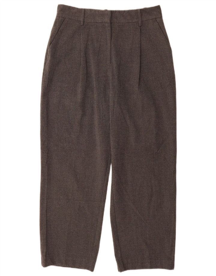 Zara kvinders højtaljede chinobukser Medium W28 L27 Grå polyester