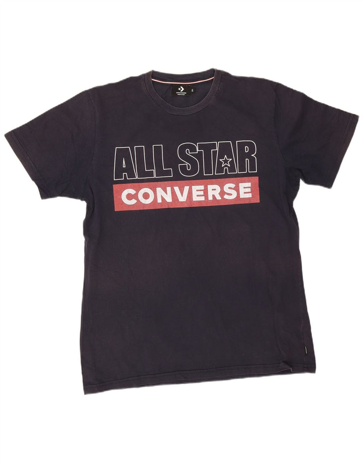 Converse Grafisk T-shirt top til mænd XL marineblå bomuld