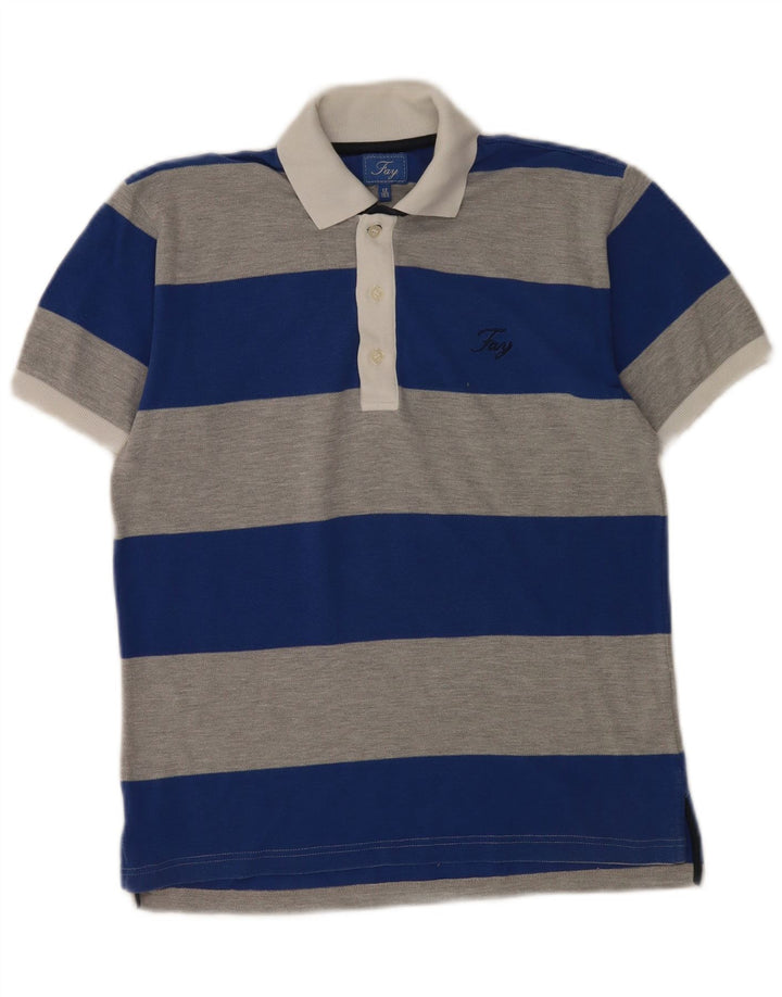 Fay Boys Polo Shirt 11-12 År Blå Stribet Bomuld