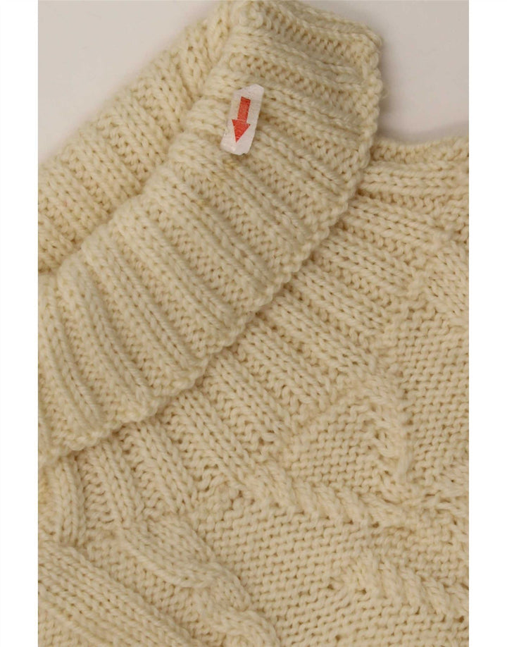 Vintage Dame Roll Neck Jumper Sweater UK 12 Medium Off White