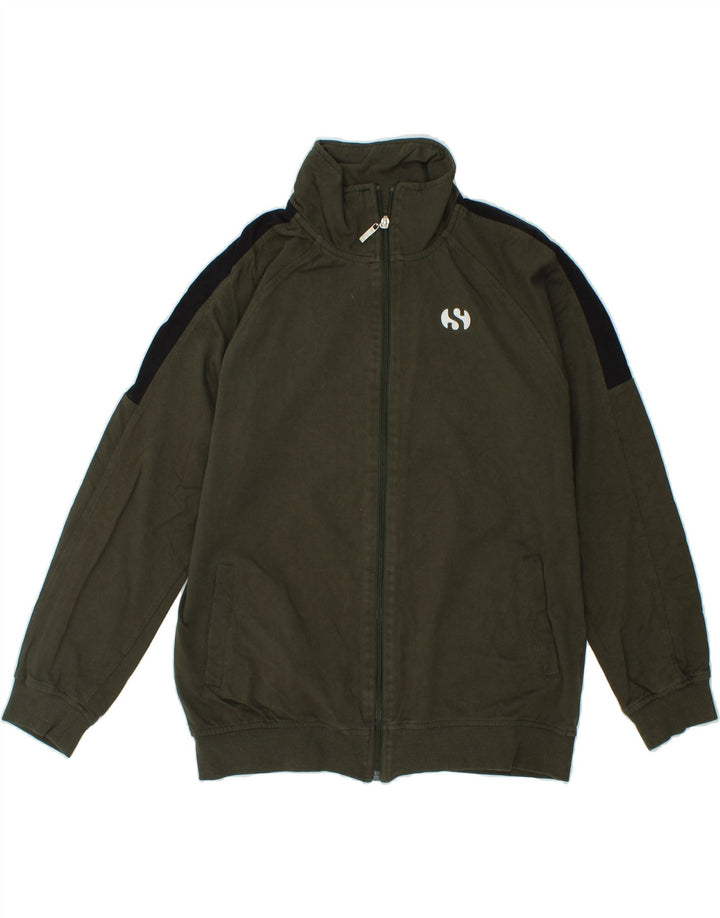 SUPERGA Mens Tracksuit Top Jacket Medium Khaki Colourblock Cotton Vintage Superga and Second-Hand Superga from Messina Hembry 