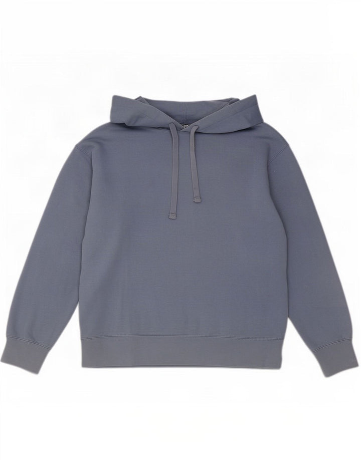Zara Dame Oversized Hoodie Jumper UK 10 Small Blue Polyester