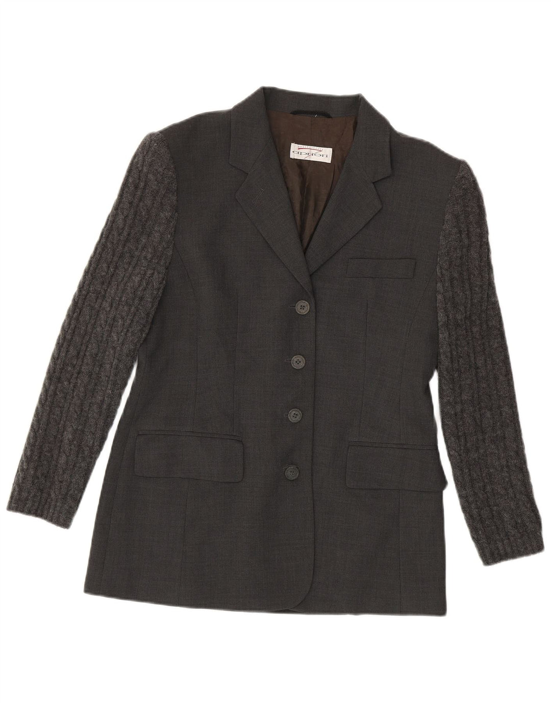 Apriori Dame 4-knaps blazerjakke UK 12 mellemgrå polyester