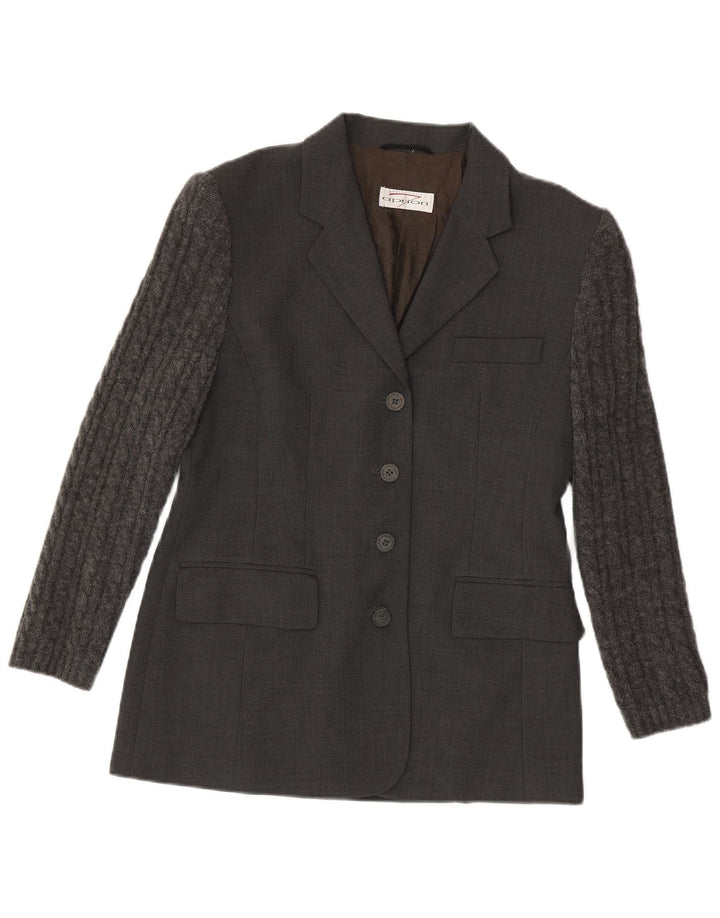Apriori Dame 4-knaps blazerjakke UK 12 mellemgrå polyester