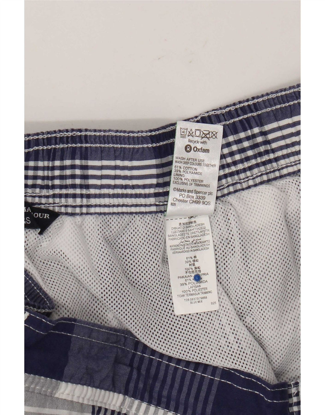 Marks & Spencer Herre Blue Harbor svømmeshorts Store blå ternet bomuld