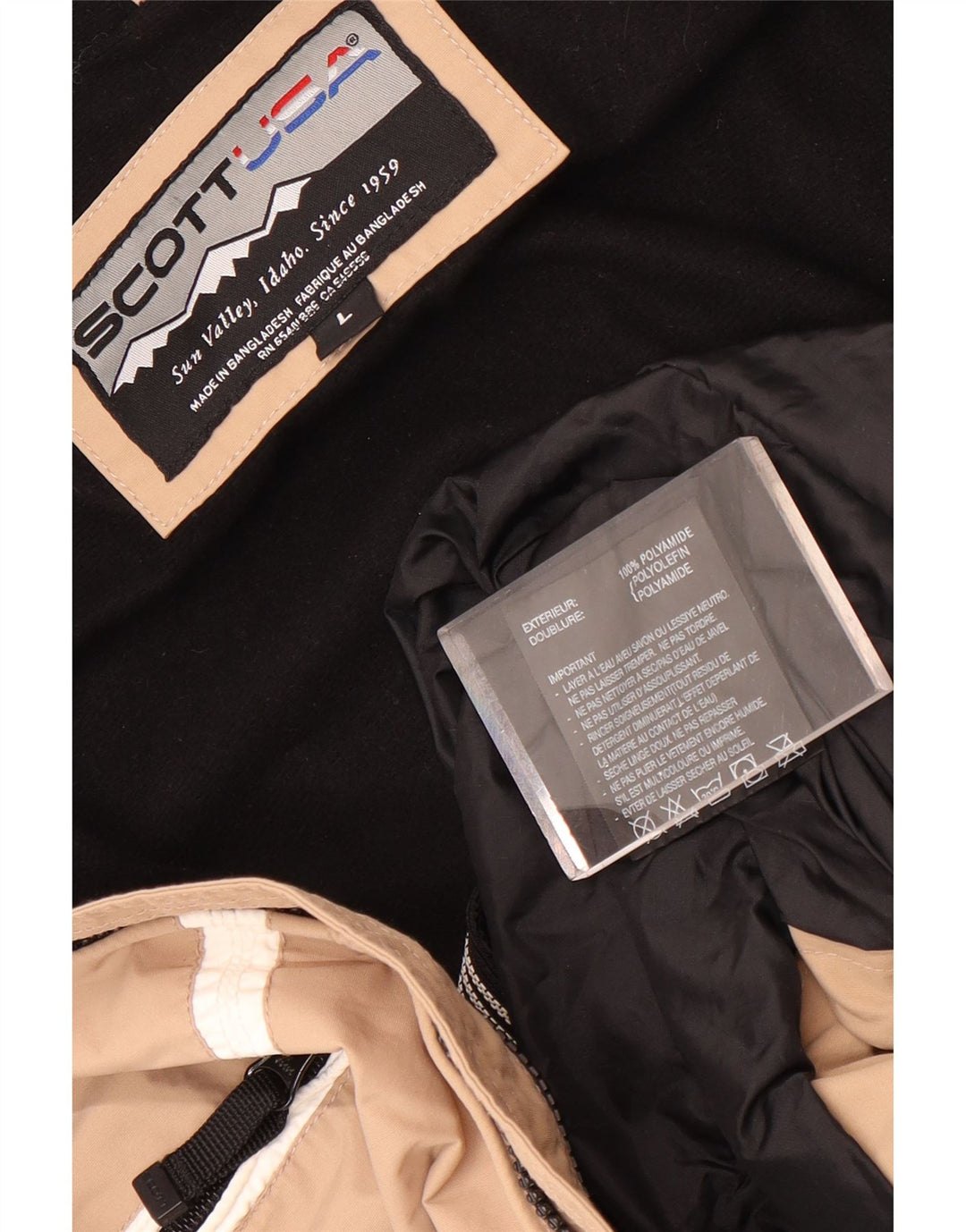 Scott Herre Loose Fit regnjakke UK 40 Large Beige Colourblock Nylon