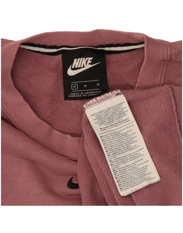 Nike Dame Grafisk Sweatshirt Jumper UK 14 Medium Pink Colourblock Bomuld