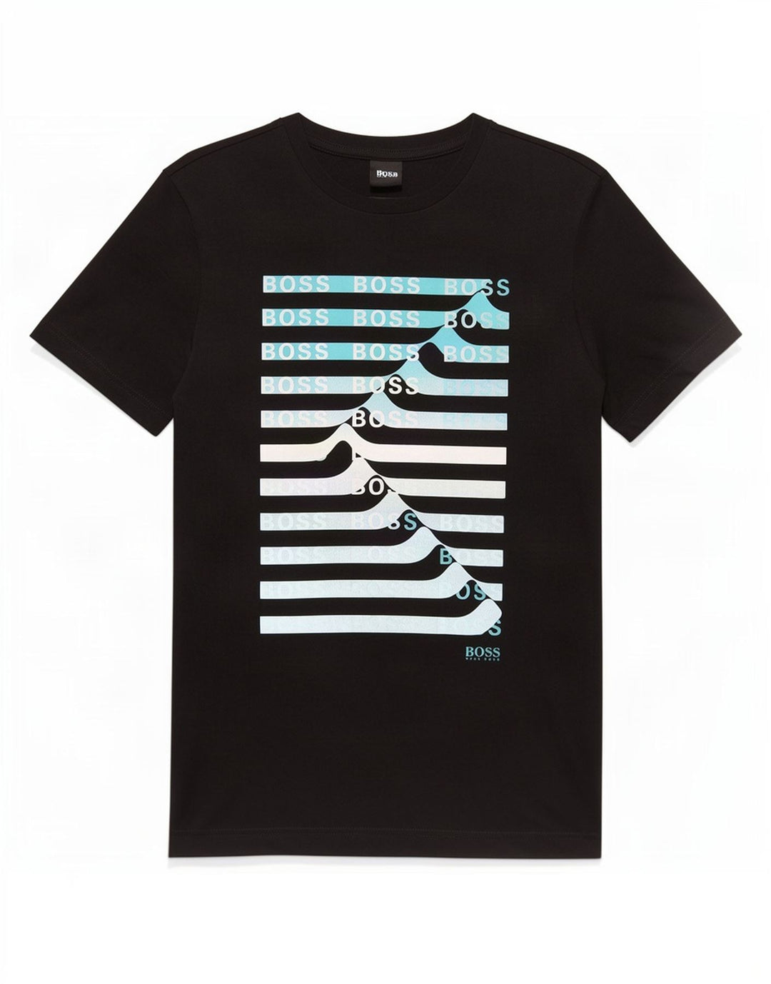 Hugo Boss Herre grafisk T-shirt Top Lille sort bomuld