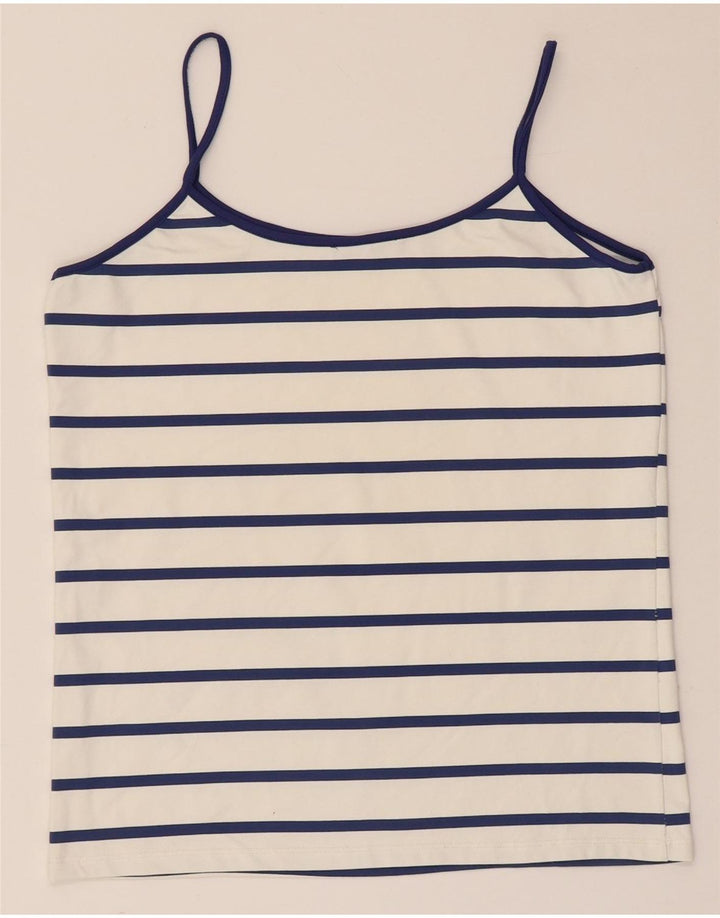 Zara Dame Cami Top UK 14 Stor Hvidstribet