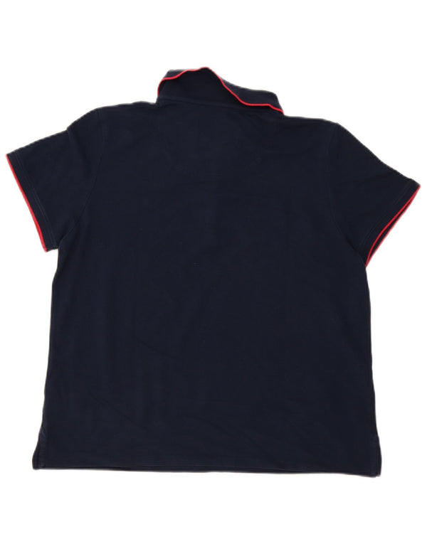 Crew Clothing Dame Polo Shirt UK 14 Large Navy Blue Cotton