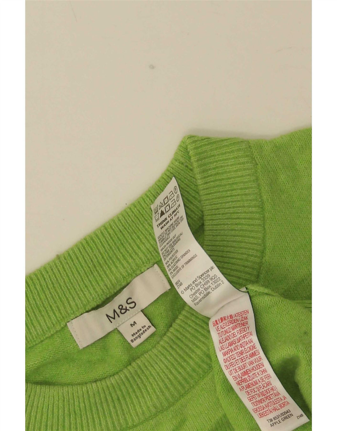 Marks & Spencer Dame sweater med rund hals DK 14 Medium Grøn