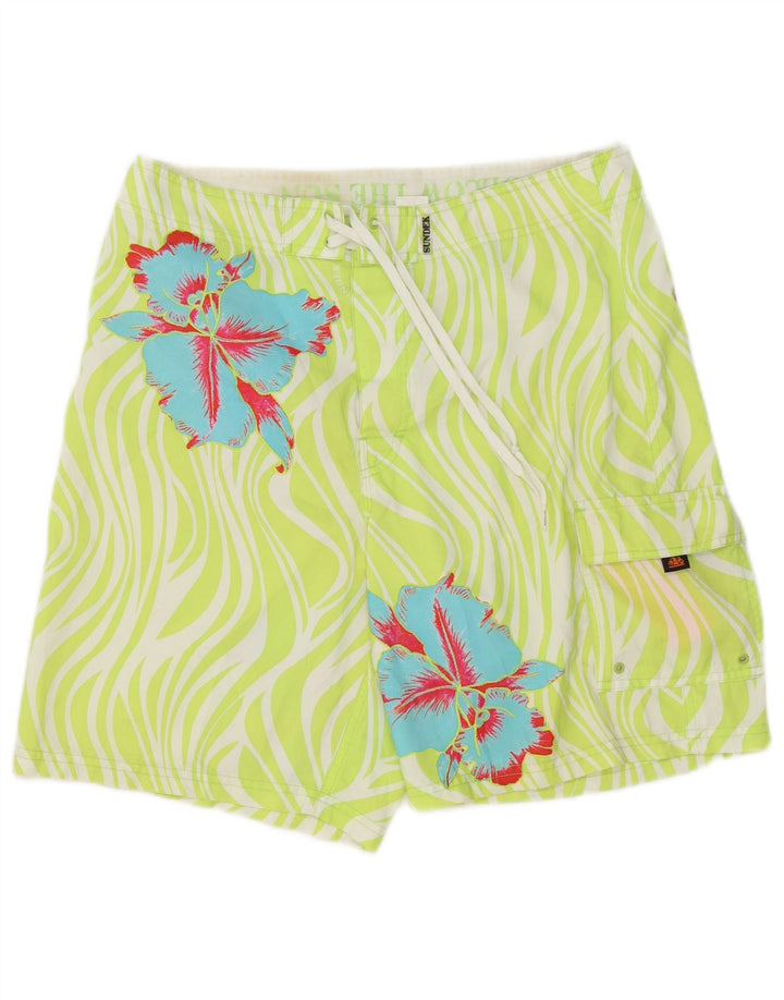 Sundek Herre badeshorts Medium Green Floral Polyester