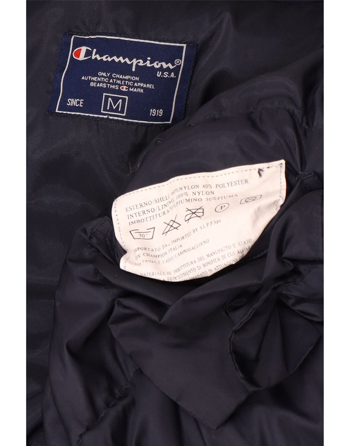 CHAMPION Herre hættepolstret jakke UK 38 Mellem marineblå nylon