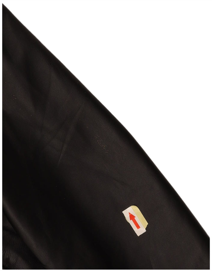 VINTAGE Herre Læderjakke IT 50 Stor Sort Læder