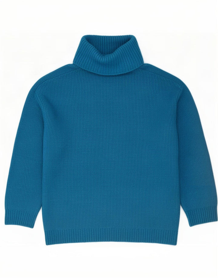 Zara Dame Oversized rullehals sweater UK 14 Medium Blue Flecked